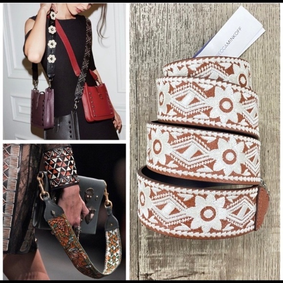 NWT Rebecca Minkoff Jewel Stud Jacquard Handbag Guitar Strap - Picture 8 of 8